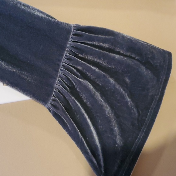 Suzanne Betro Velvet Party Dress With Bell Sleeves In Blue Size XL - Picture 3 of 7